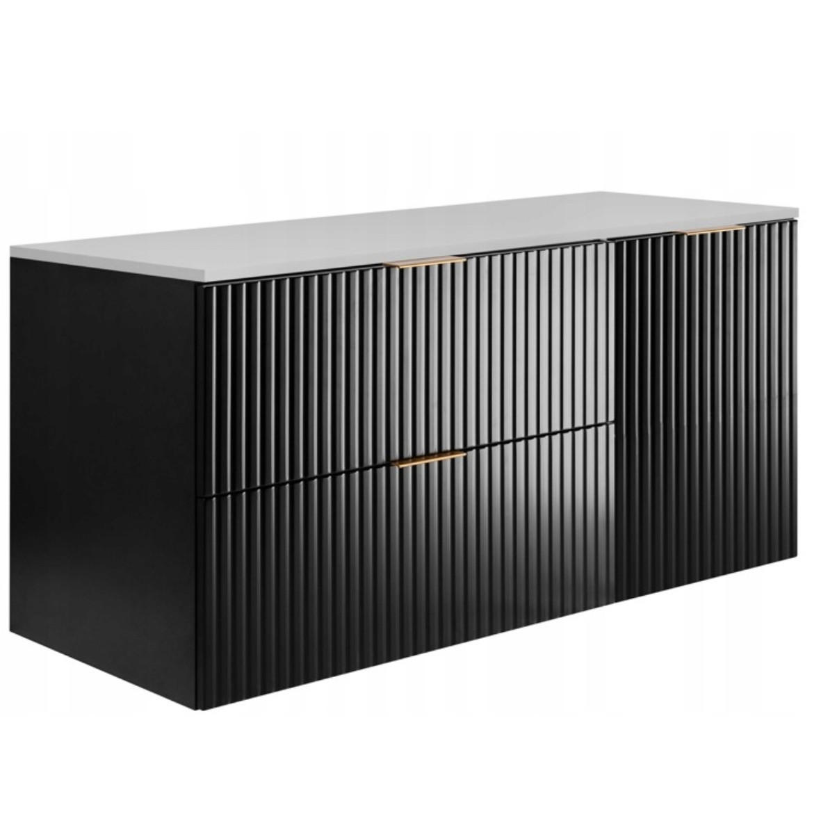 WASCHBECKUNTERSCHRANK FLOW + Platte Schwarz matt 100/57/46 cm - Schwarz, Holzwerkstoff (100/57/46cm) - Rodan