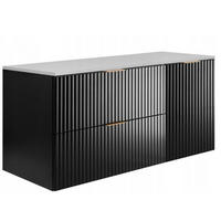 WASCHBECKUNTERSCHRANK FLOW + Platte Schwarz matt 100/57/46 cm - Schwarz, Holzwerkstoff (100/57/46cm) - Rodan