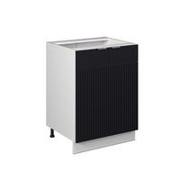KÜCHENUNTERSCHRANK Fame-Line, Schwarz gestreift, 60 cm ohne Arbeitsplatte - Schwarz/Weiß, Holzwerkstoff (60/82/51.6cm) - Vicco