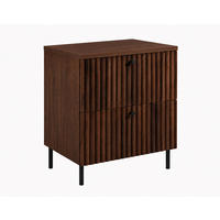 BADEZIMMERSCHRANK: Nusseiche / Platte Nusseiche / Griffe Schwarz / Beine Schwarz, 60 x 46 x 73,6 cm - Eichefarben/Schwarz, Holzwerkstoff (60/73.6/46cm) - 3XE LIVING
