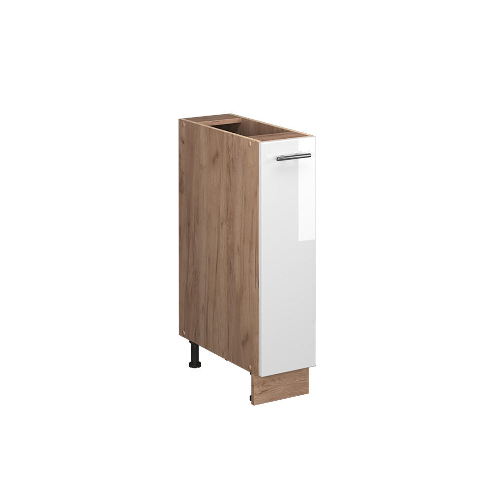 APOTEKARSKÅP Fame-Line, Vit högblank/Goldkraft ek, 20 cm utan bänkskiva Vit högglans, Honungsek 82/20/51.6 cm