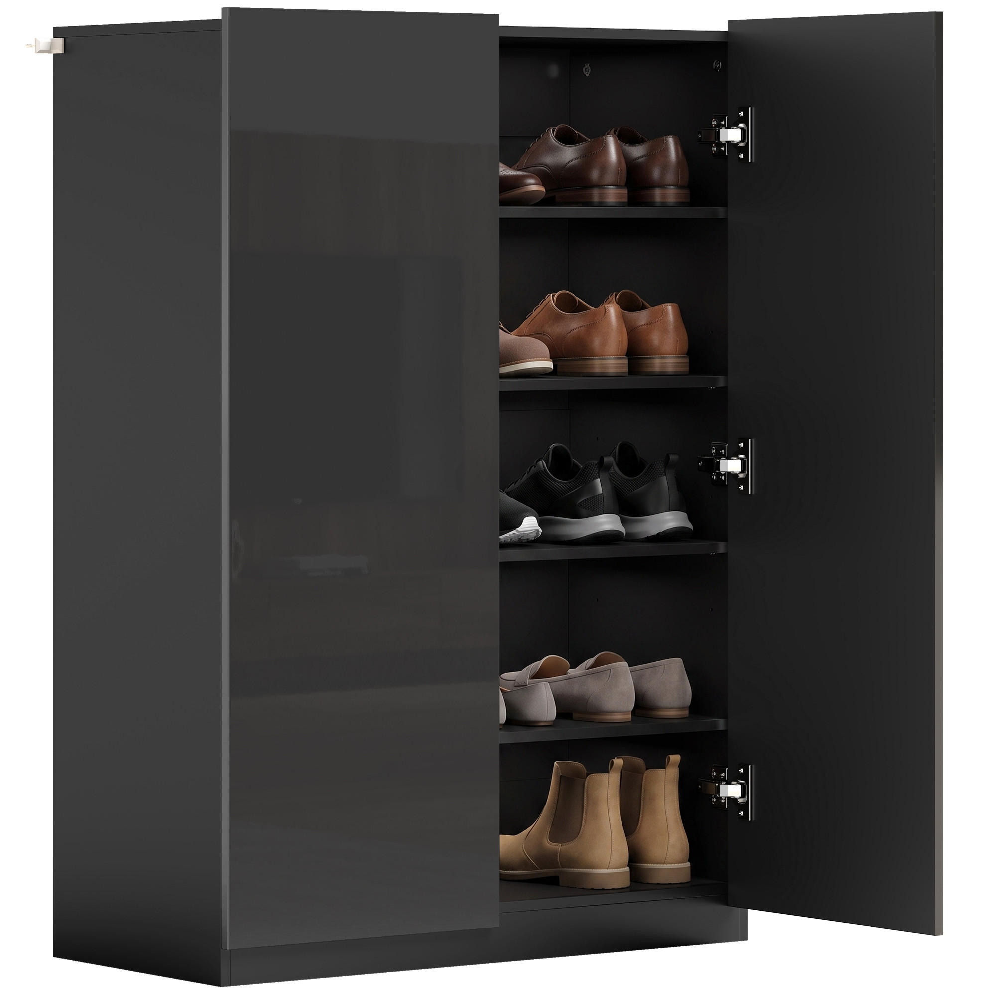 SCHUHSCHRANK Schwarz 34.0/72.0/103.0 cm - Schwarz, Holzwerkstoff (72/103/34cm)