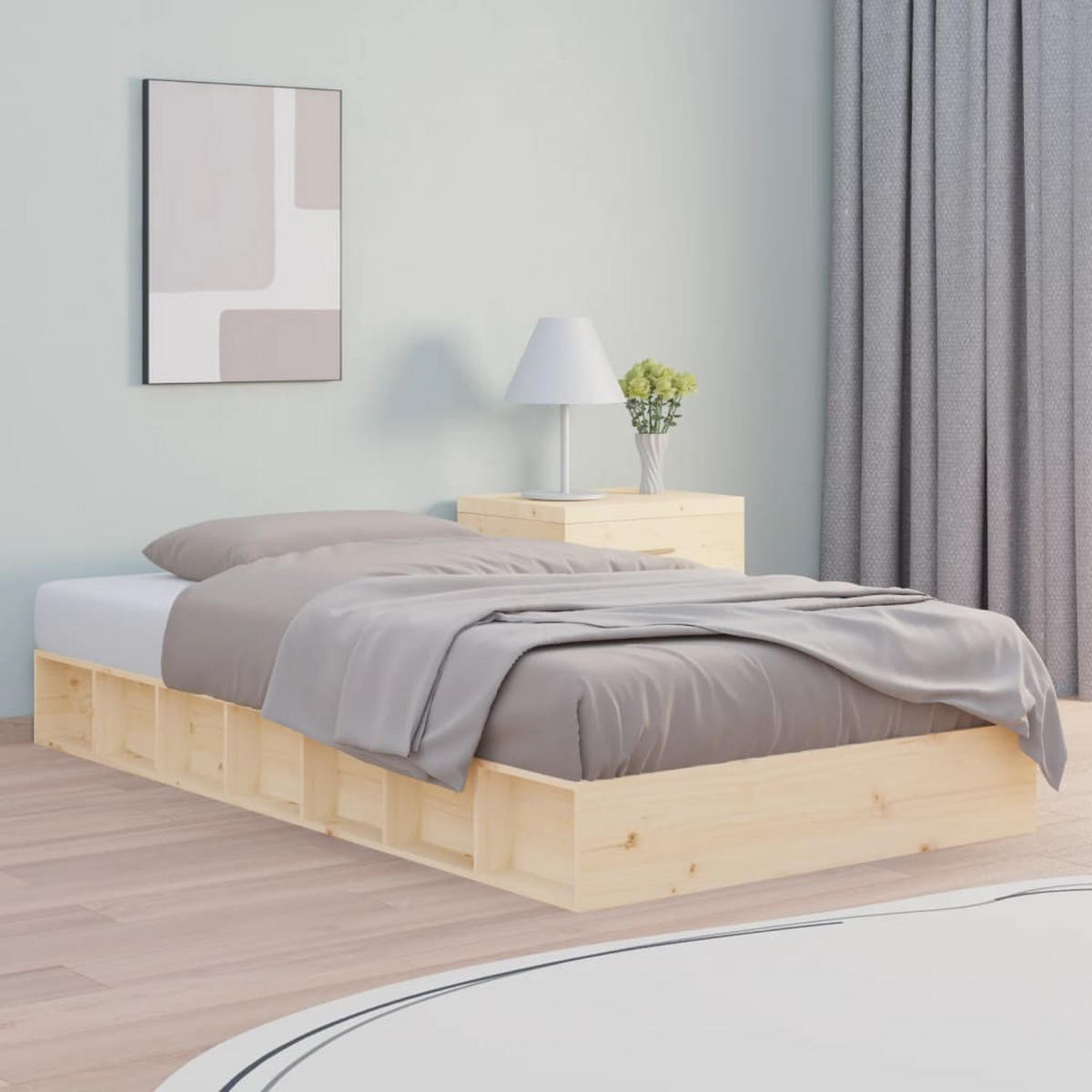 MASSIVHOLZBETT 90x190 cm - Braun, Holz - furnicato