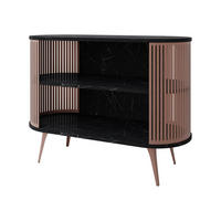 KOMMODE Roenni Ember - Messingfarben/Schwarz, Holzwerkstoff/Metall (120/90/40cm) - MIRJAN24