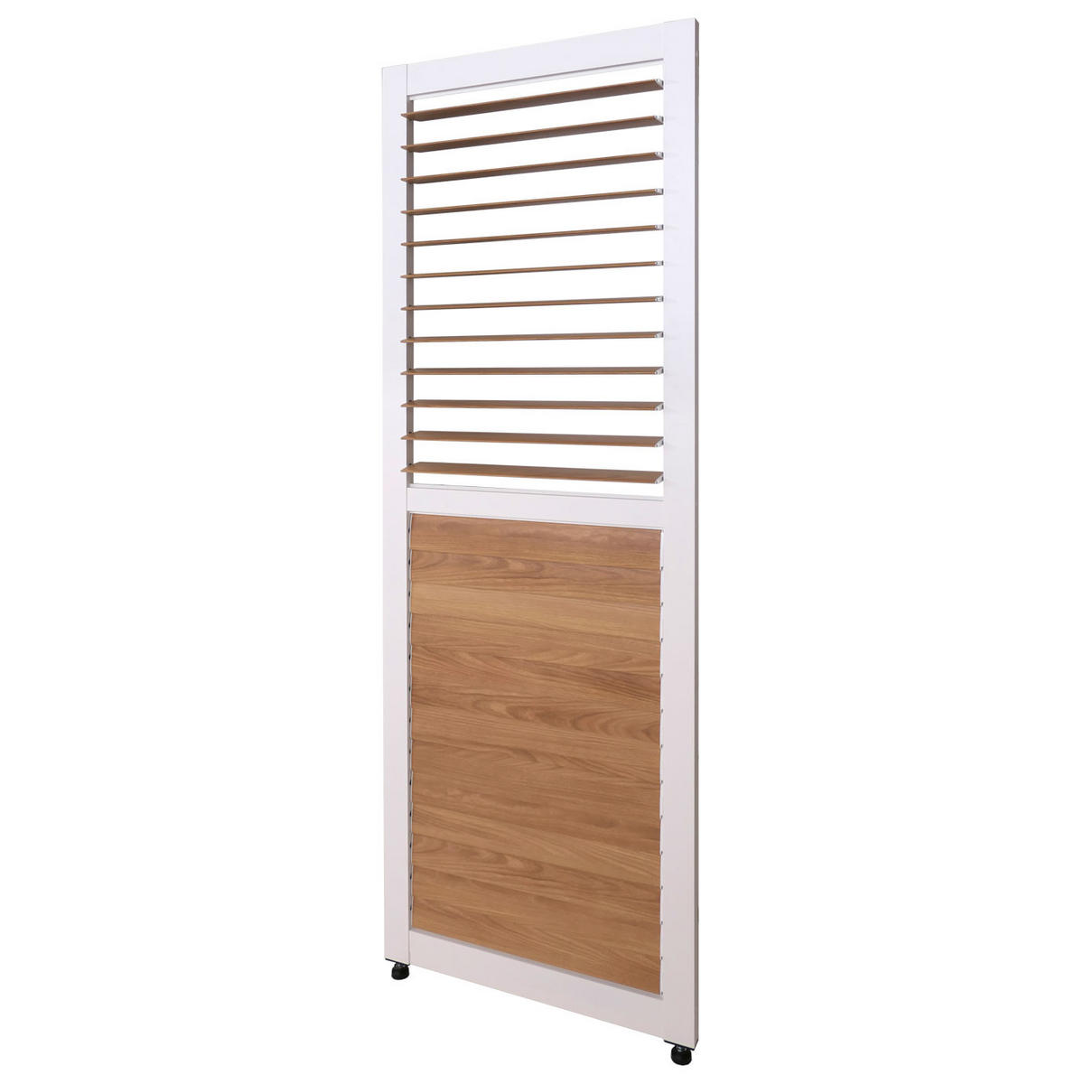 LAMELLENWAND für Pergola 220x68cm Weiß/Holzoptik - Weiß, Metall (68/220/3cm) - BERLINLODGE