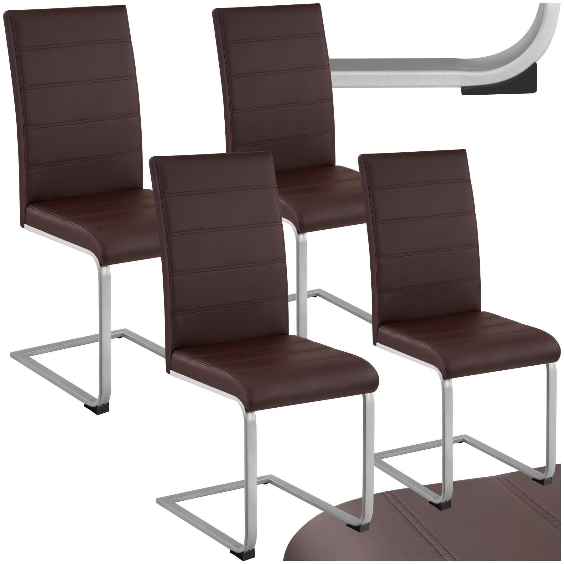 SCHWINGSTUHL 4er Set Bettina 41 x 52 x 99 cm cappuccino - Braun, Textil (52/99/41cm) - tectake