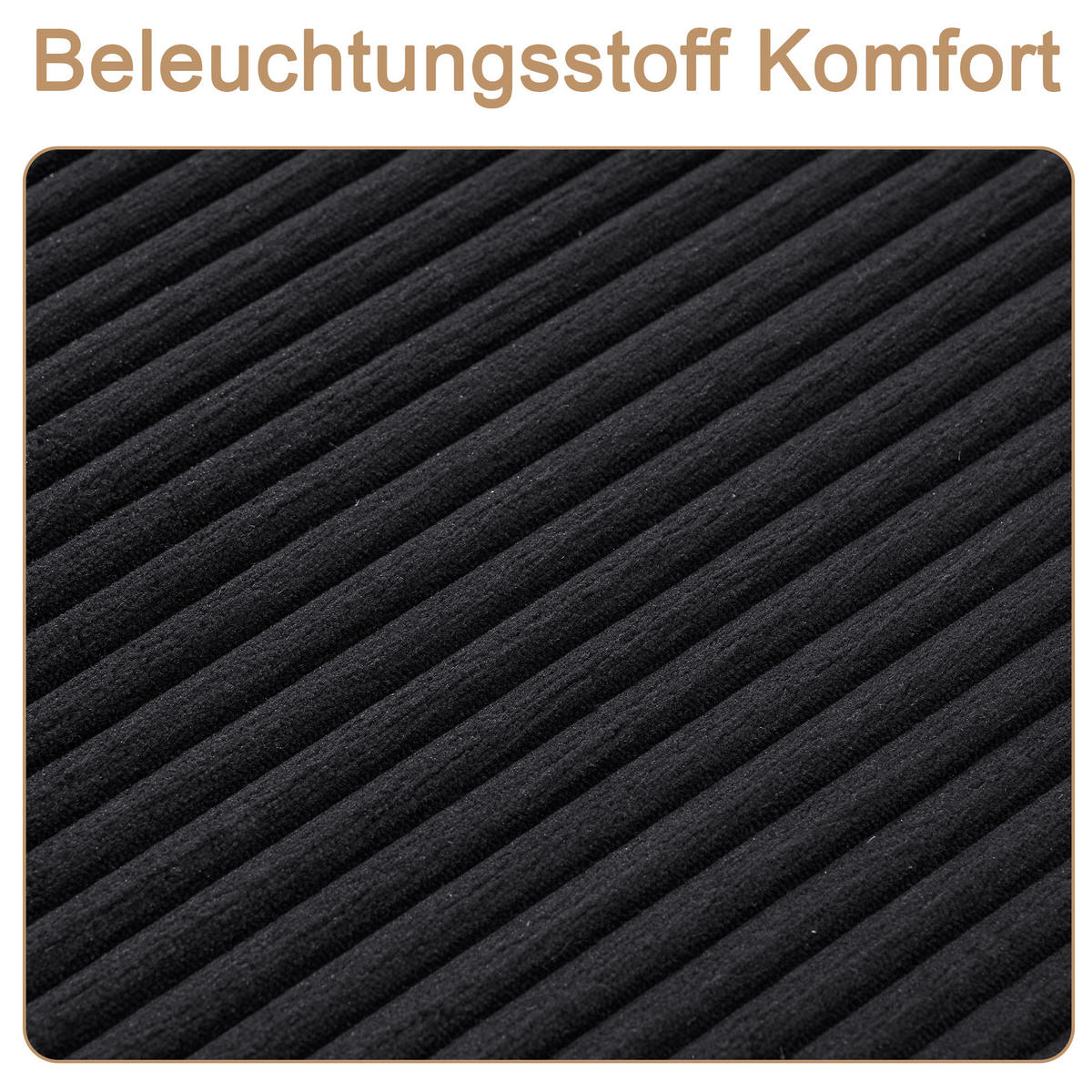 RELAXSOFA Cord ergonomisch mit breiten Armlehnen 177/122/92 cm Schwarz - Schwarz, Textil (122/92/177cm) - Redom