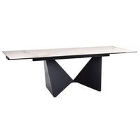 ESSTISCH Peterson Marmor Matt / Schwarz Matt 160-240 / 90 / 76cm - Schwarz/Weiß, Holz/Keramik (90/240/76cm) - Feldmann-Wohnen