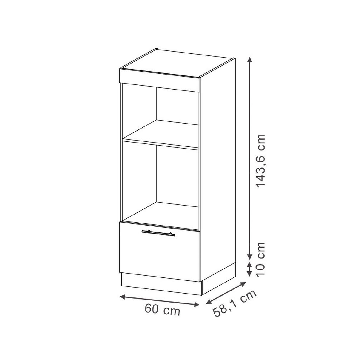 MIKROWELLENSCHRANK Fame-Line Hellblau-grau 60 cm offen - Blaugrau/Weiß, Holzwerkstoff (60/153.6/58.1cm) - Vicco