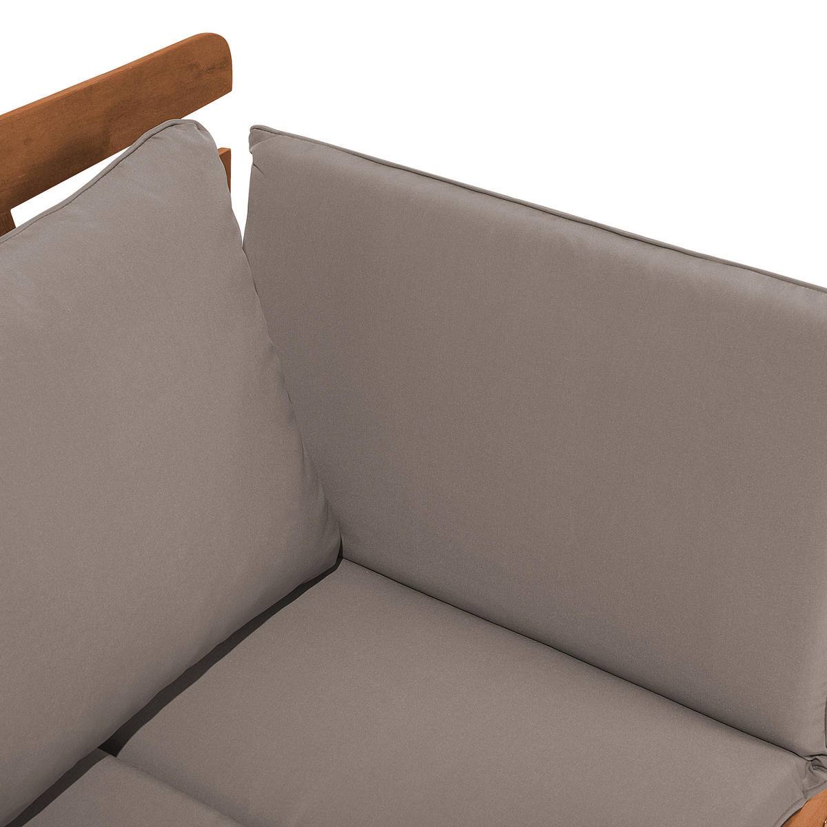 GARTENSOFA Eukalyptusholz hellbraun verstellbare Armlehnen 210 cm Portici - Hellbraun, Holz (210/82/66cm) - Beliani