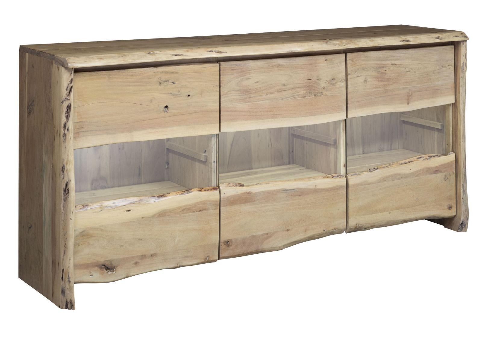 SIDEBOARD Akazie 191x45x96 natur lackiert PURE ACACIA #708 - Braun, Holz (191/96/45cm) - Massivmoebel24