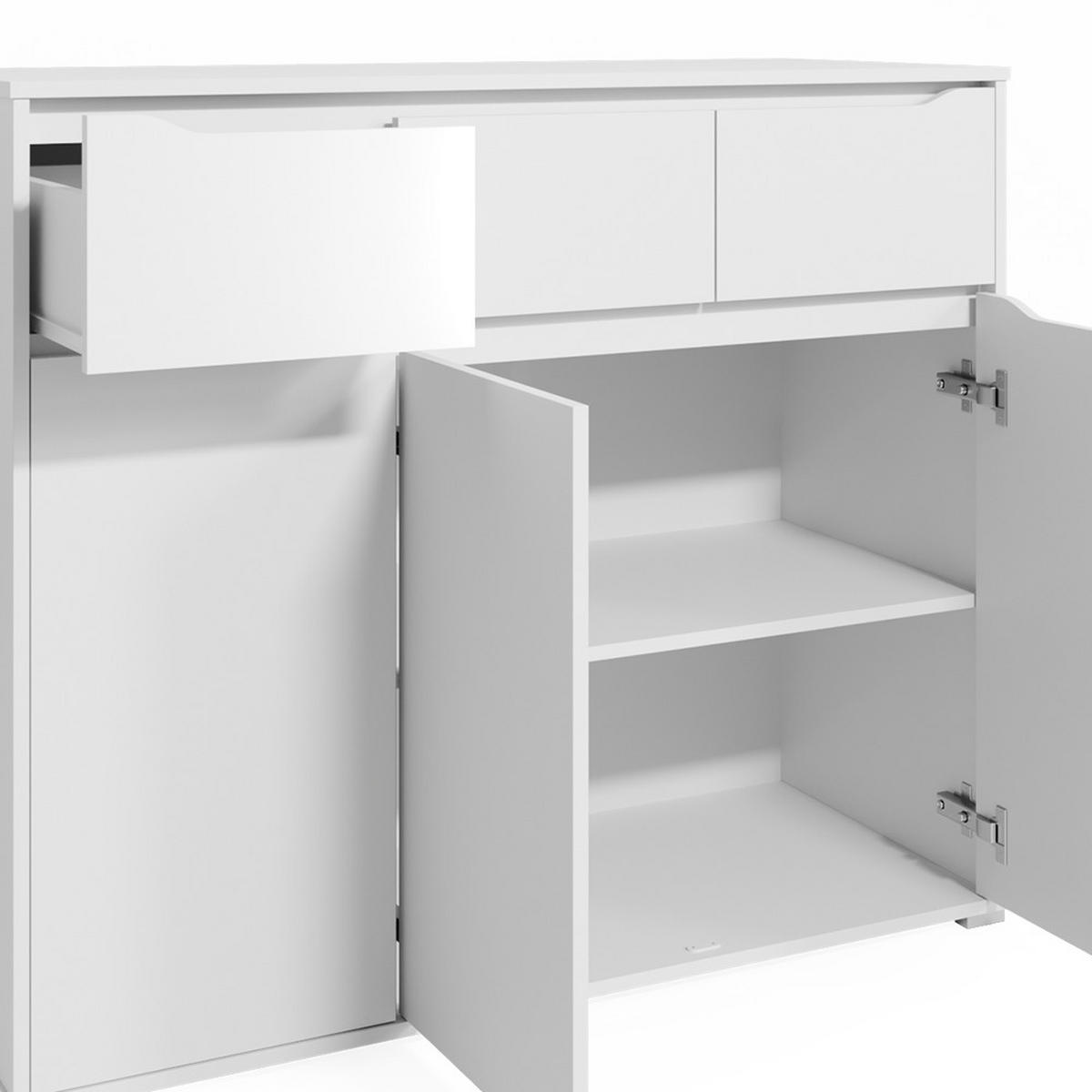 KOMMODE Ruben Weiß 120 x 101.6 cm mit Schubladen - Weiß, Holzwerkstoff (48/101.6/120cm) - Vicco