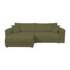ECKSOFA Oreo L-Form Mit Bettkasten Und Schlaffunktion Quelle-Stoff Olive Links - Olivgrün, Holz (143/247cm) - Kaiser Möbel