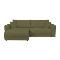 ECKSOFA Oreo L-Form Mit Bettkasten Und Schlaffunktion Quelle-Stoff Olive Links - Olivgrün, Holz (143/247cm) - Kaiser Möbel
