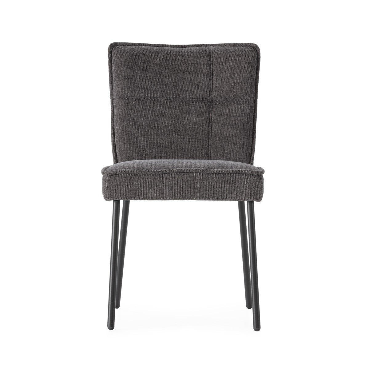 SADA 2 látkových židlí, výška 84 cm - ELINA - tmavě šedá, textil (60/50.5/49.5cm) - Calicosy