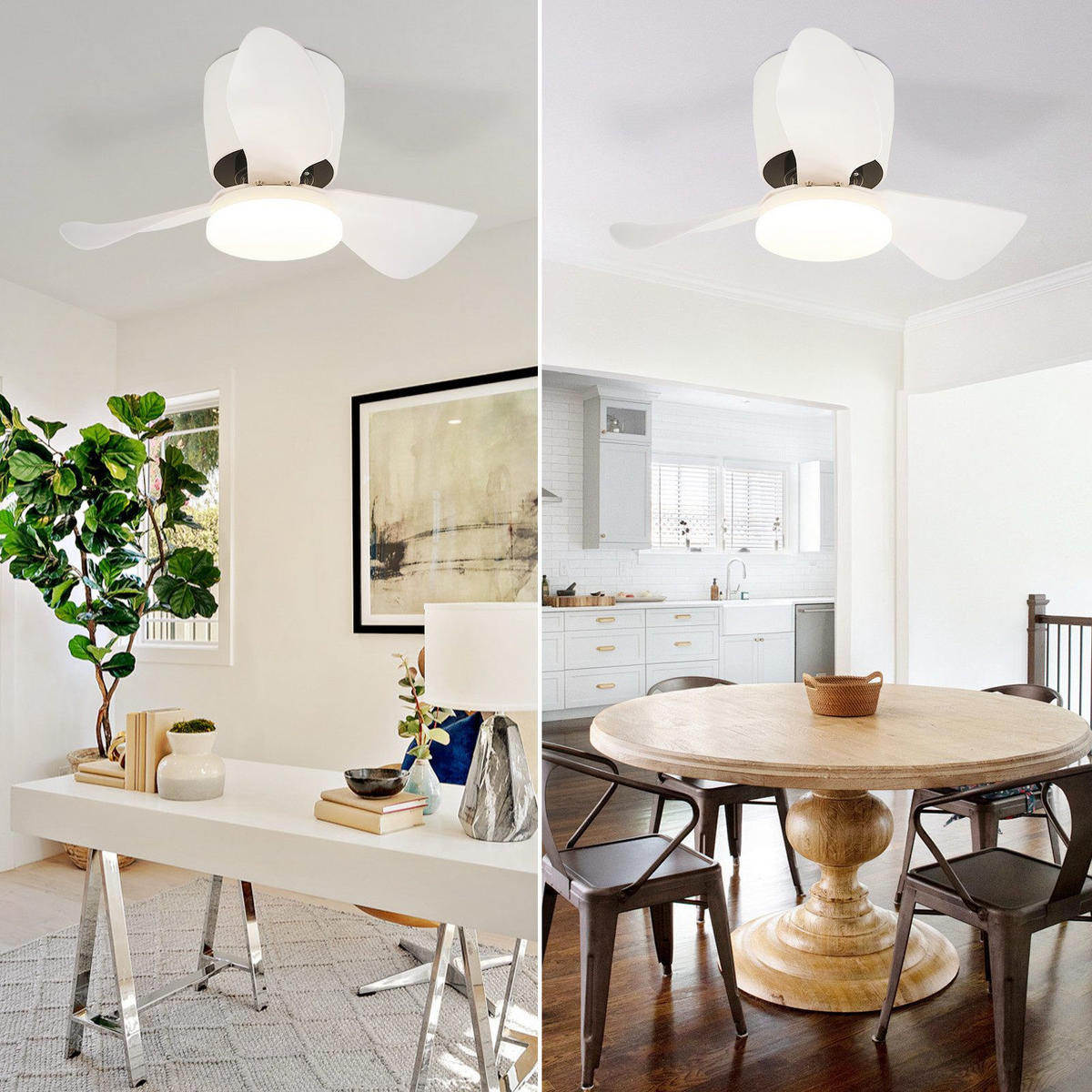 DECKENVENTILATOR Erfurt II 70/70/25cm - Weiß, Kunststoff (70/70/25cm) - Nettlife