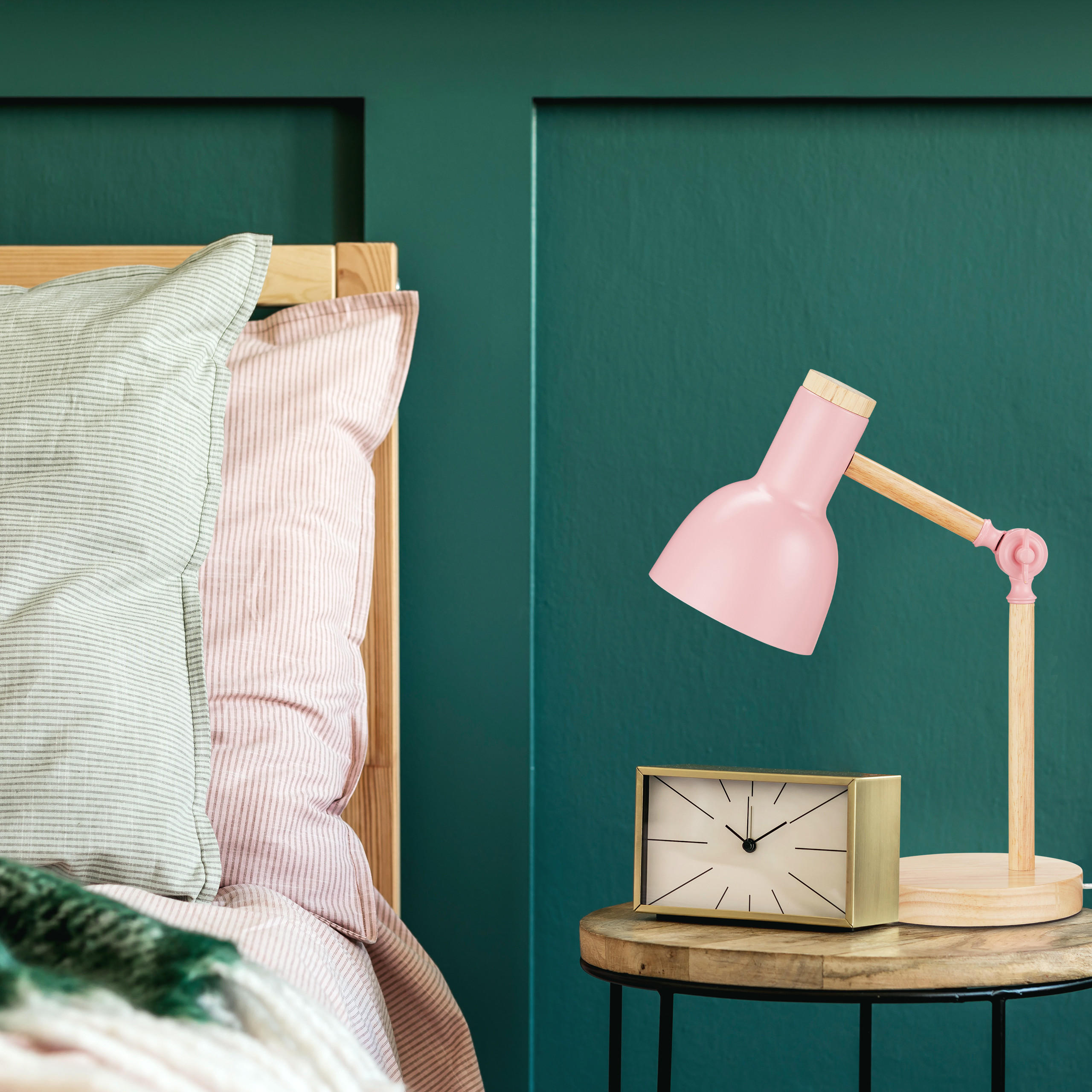 SCHREIBTISCHLAMPE - Multicolor, Holz/Kunststoff (14.5/14.5/45.5cm) - Relaxdays