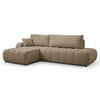 ECKSOFA BALOO L-förm, Schlaffunktion, hohe Funktionalität, komfortable Sitzfläche, lose Rückenkissen, freistehend, LINKS 176x276x88 cm Brown - Braun, Holz/Textil (176/276cm) - DomoHome