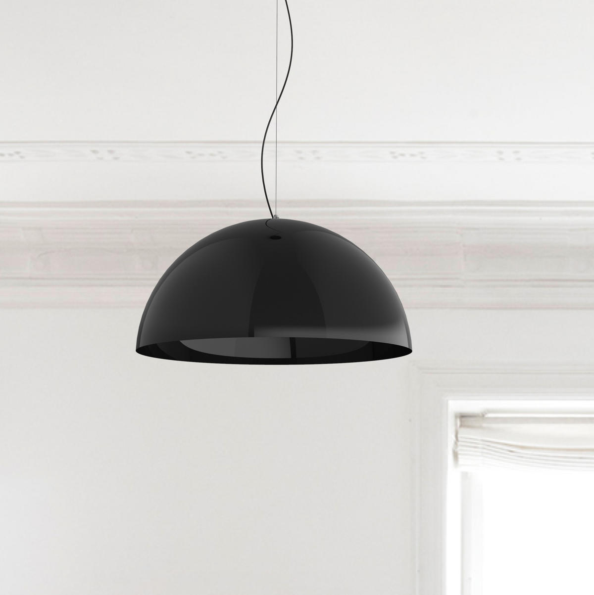 HÄNGELEUCHTE - Schwarz Hochglanz, Metall (60/60/30cm) - Lumicom