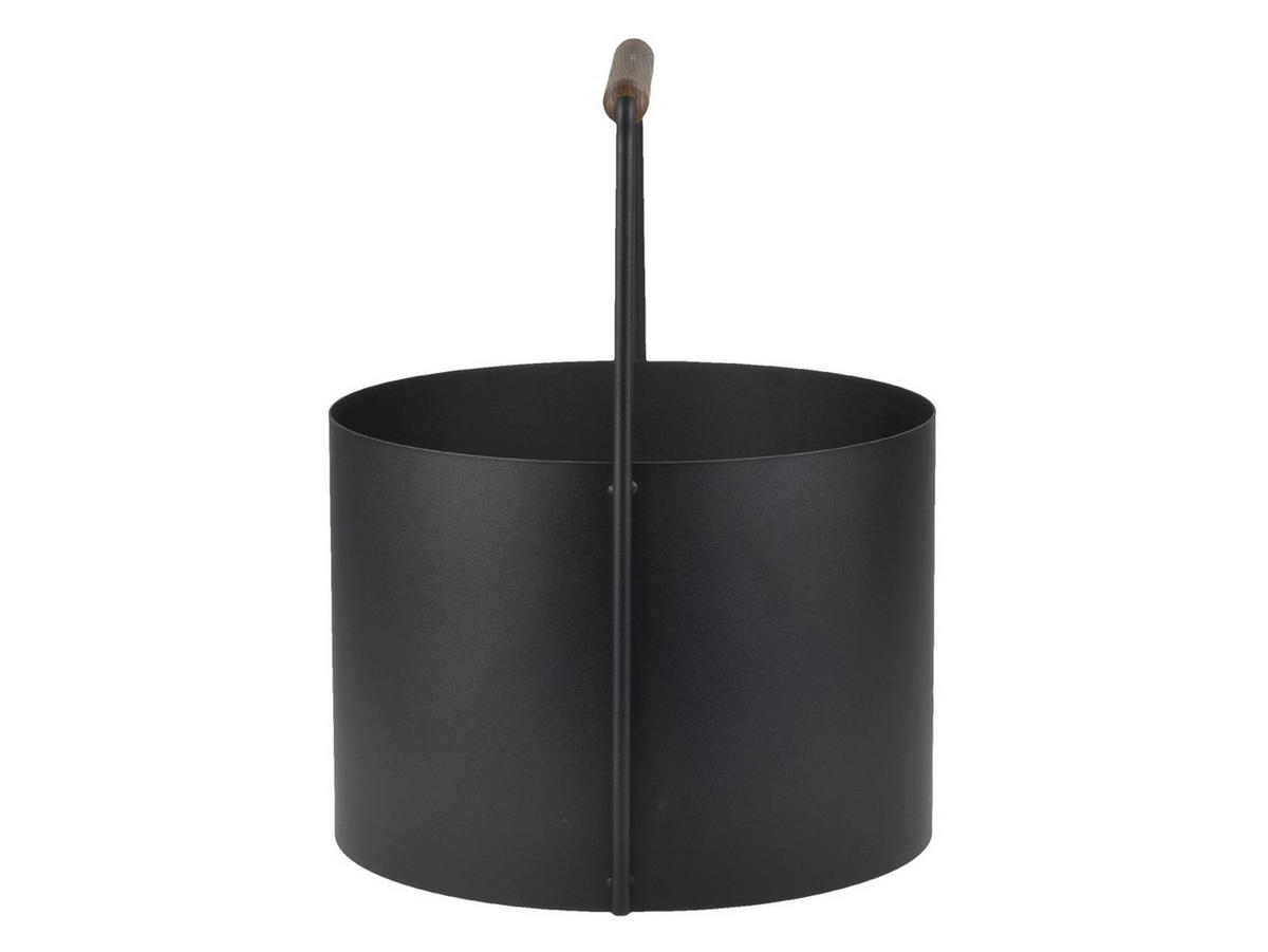 KAMINHOLZKORB Ashi "M" schwarz-braun 35/45cm - Braun, Metall (35/45/35cm) - Blomus