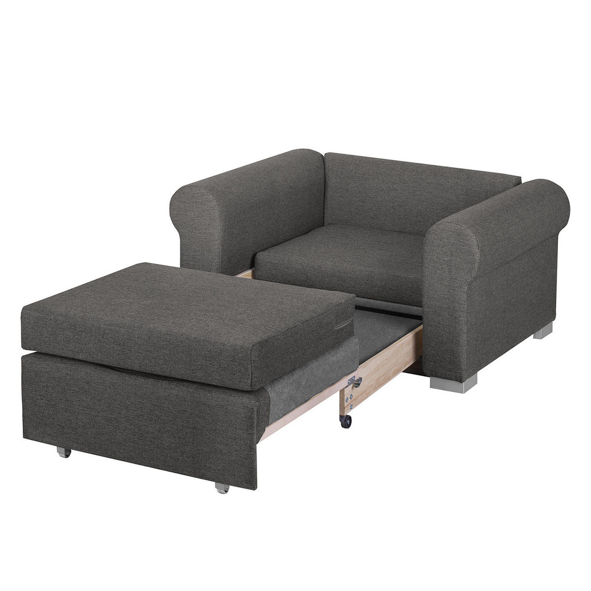SCHLAFSOFA mit Husse - Silberfarben/Grau, Textil (125/90/90cm) - home24
