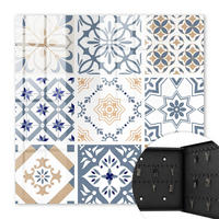 SCHLÜSSELBOX Schwarz 30x30 cm- Türöffnung nach rechts - Fliesenmuster - Blau, Metall (30/30/5cm) - TULUP