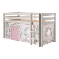 KINDERBETT Karolina 210x114x106 Massivholz Weiß Textilset Burg 1 - Hellgrau/Weiß, Holz (90/200cm) - 58aufmkessel