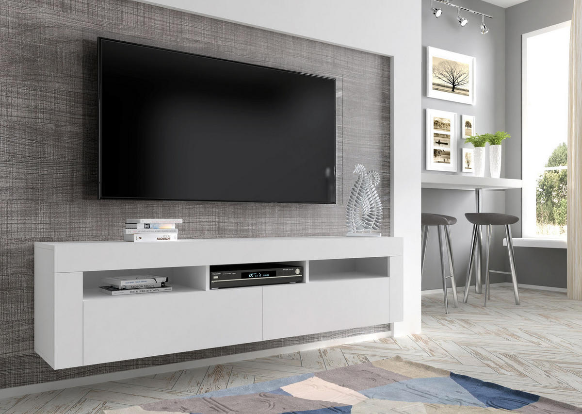 TV LOWBOARD Weiß 160/43/35 - Weiß, Holzwerkstoff (160/43/35cm) - RAUMHIRSCH FURNITURE