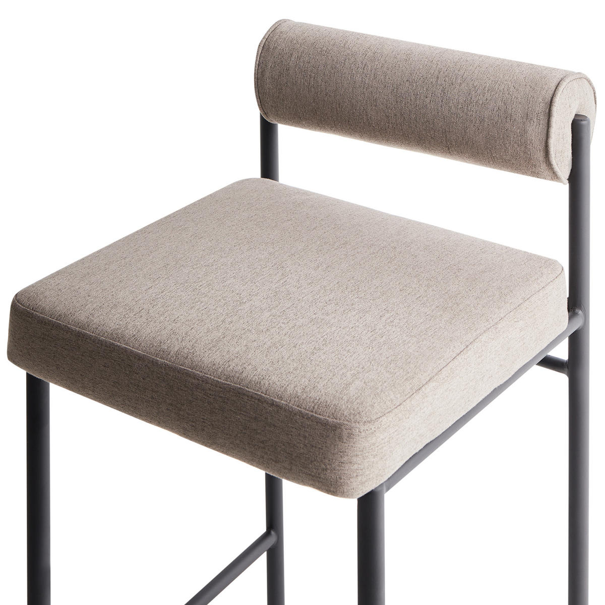 BARSTÜHLE 2er-Set Beige Amaya - Taupe/Schwarz, Textil (42/82/42cm) - Beliani