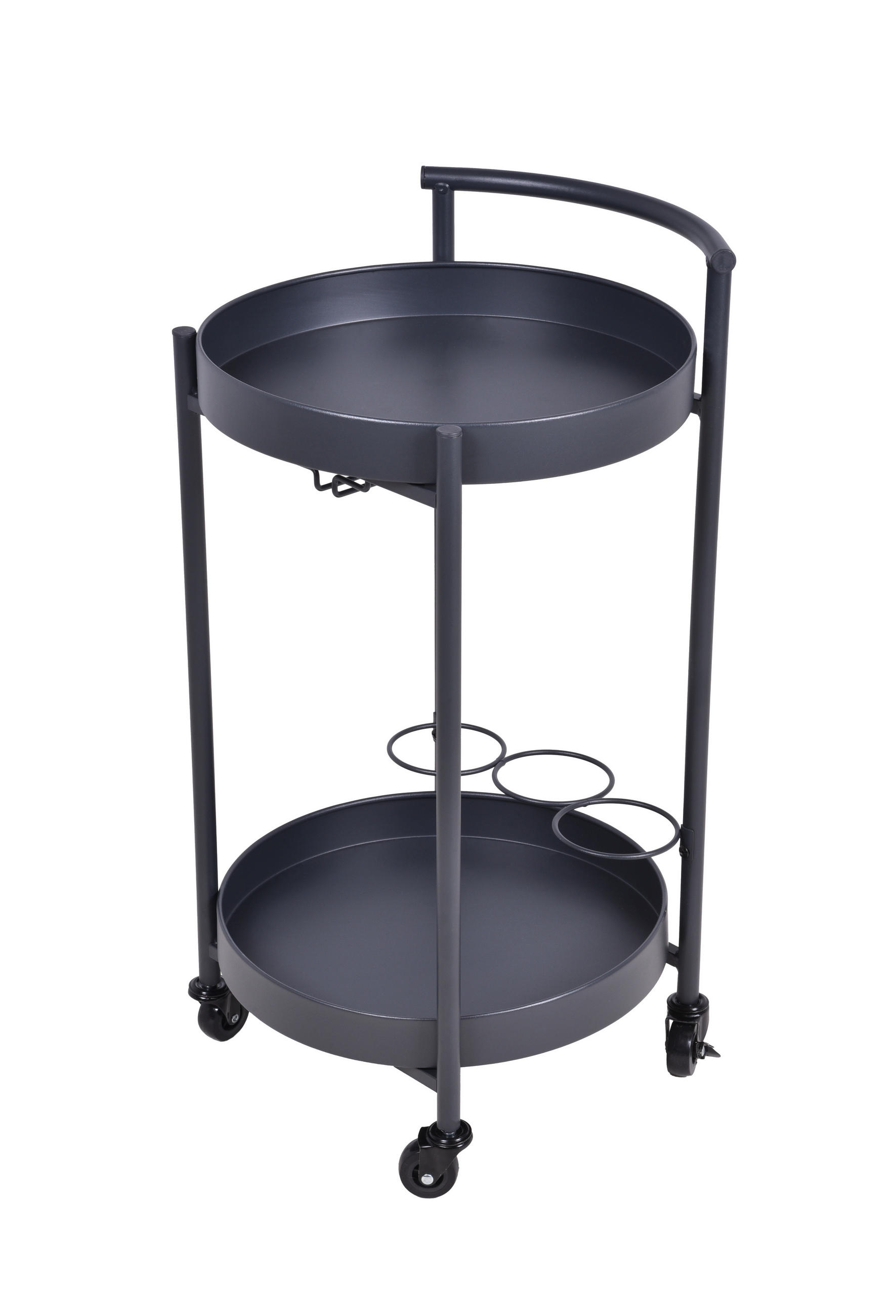 SERVIERWAGEN Hector Eisen Anthrazit 75x40x40cm - Anthrazit, Metall (40/75/40cm) - DELUKE