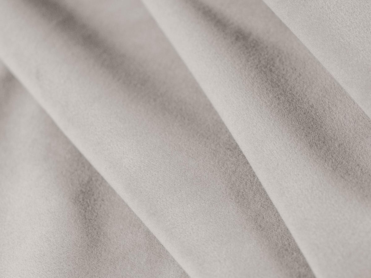 PANORAMASOFA rechts Lisa aus Samt leichtes beige 7 Sitzplätze - Creme, Textil (234/77/387cm) - Micadoni