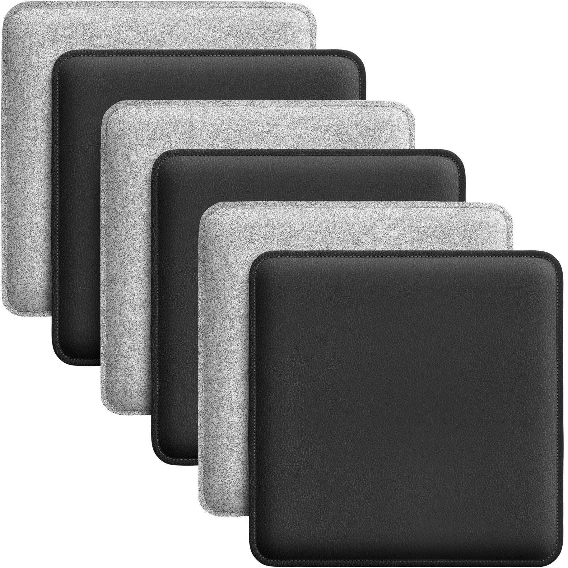 SITZKISSEN zum Wenden Filz und Kunstleder 6er Set - Hellgrau, Textil (35/35/2cm) - Miqio Design