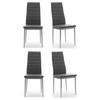STUHL Set FADO 4x aus Ökoleder - grau - Dunkelgrau/Grau, Leder/Metall (45/99/50cm) - NEW HOME