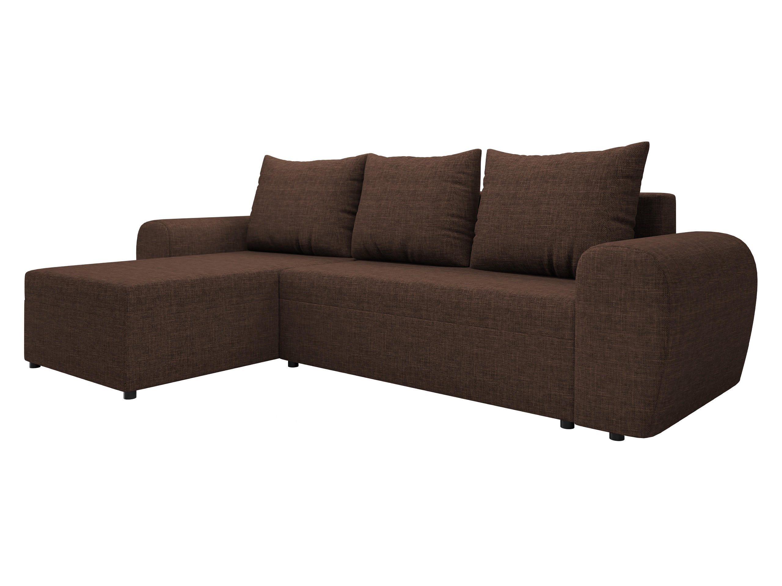 ECKSOFA Mader - Schwarz/Braun, Holz/Kunststoff (260/140cm) - MIRJAN24