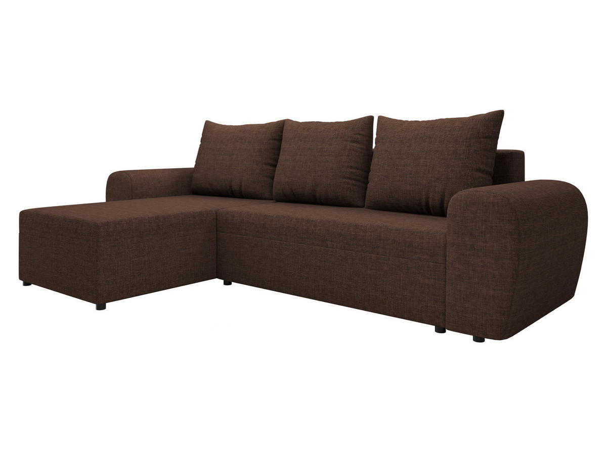 ECKSOFA Mader - Schwarz/Braun, Holz/Kunststoff (260/140cm) - MIRJAN24