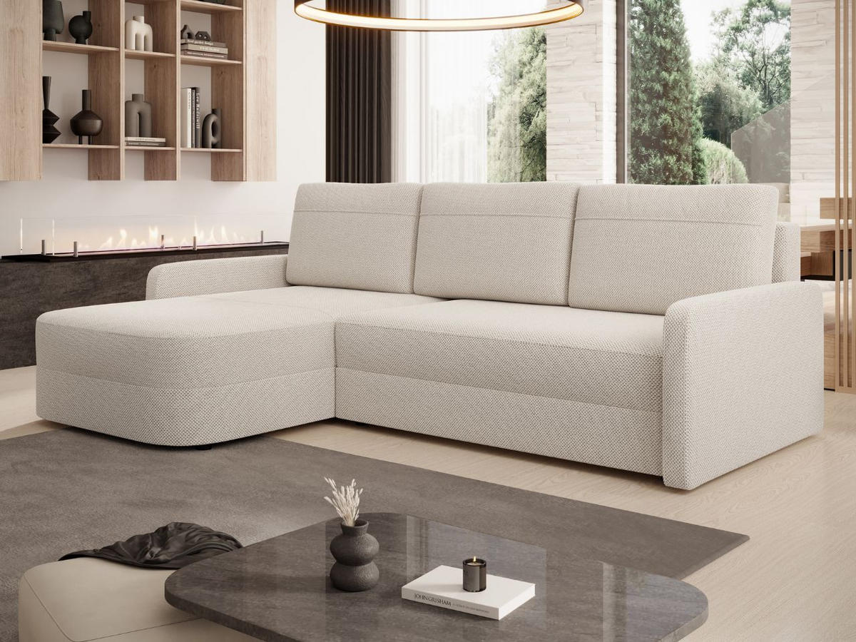 ECKSOFA Arvento Beige - Beige/Schwarz, Holz/Kunststoff (250/170cm) - Graingold