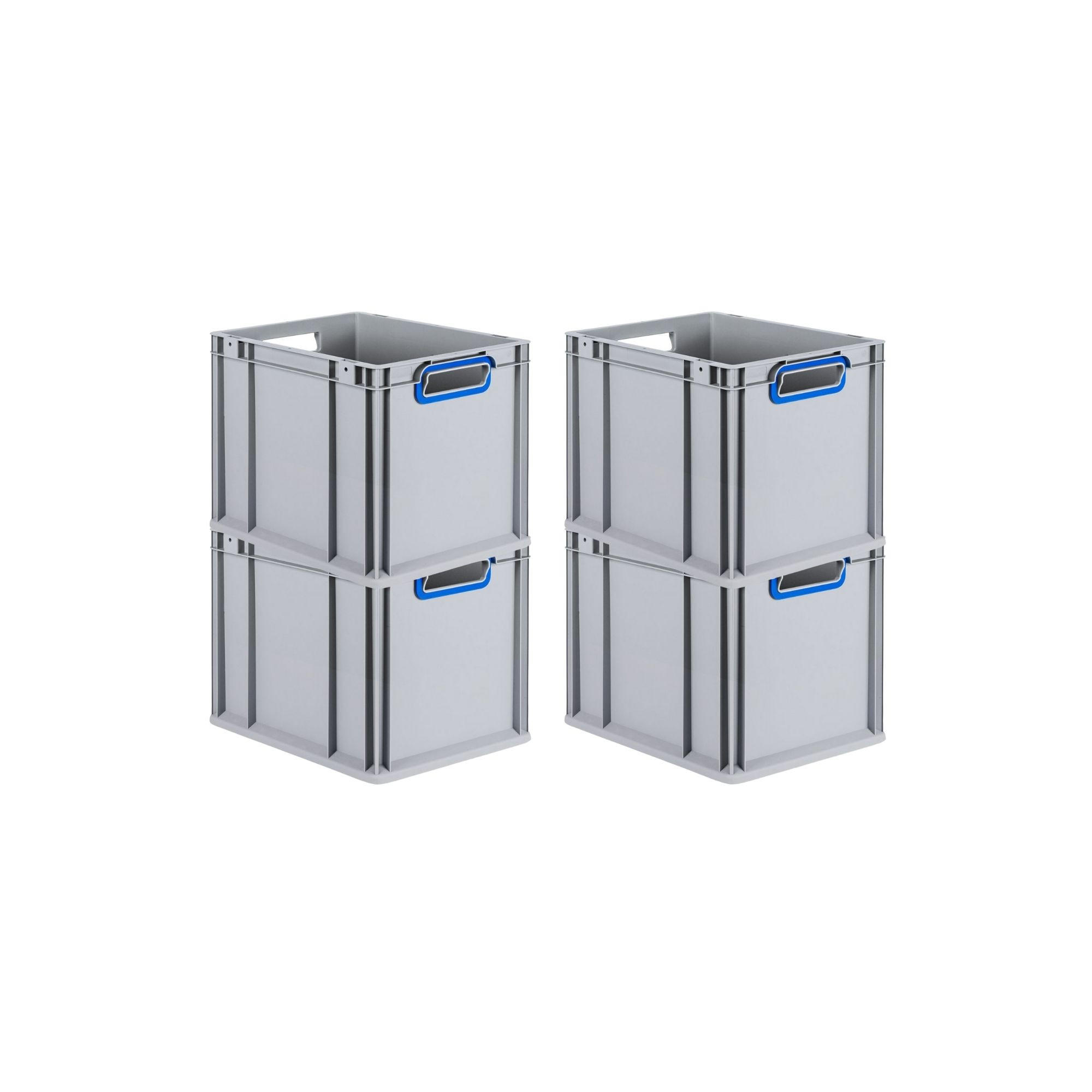 EUROBOX 4x Nextgen Color 32x30x40cm 30 Liter Griffe Blau Offen - Blau, Kunststoff (30/32/40cm) - PROREGAL