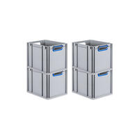 EUROBOX 4x Nextgen Color 32x30x40cm 30 Liter Griffe Blau Offen - Blau, Kunststoff (30/32/40cm) - PROREGAL