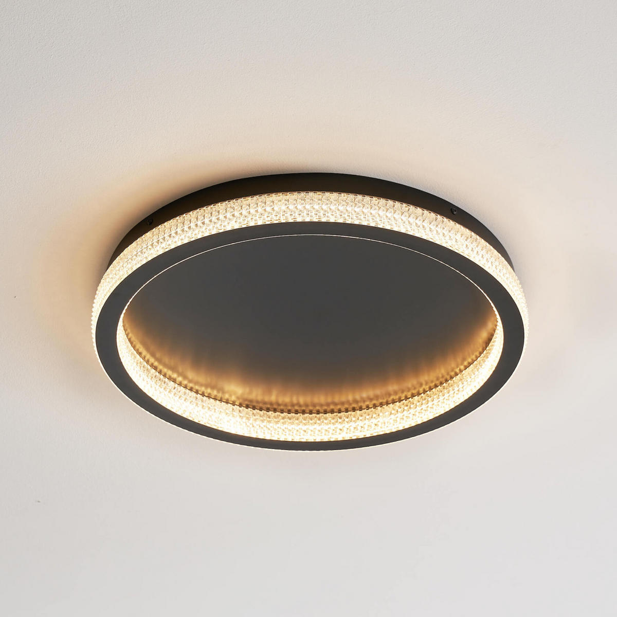 DECKENLEUCHTE Sandy, Transparent und schwarz, 7.5cm, Dimmbar - Transparent, Metall (7/50/7.5cm) - KOSILUM
