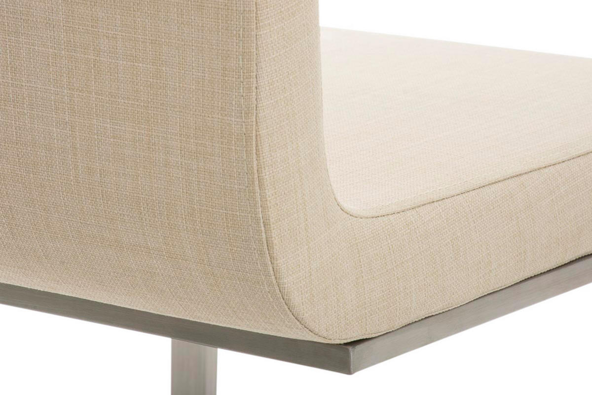 SCHWINGSTUHL 2er Set Stoff Creme - Edelstahlfarben/Creme, Textil/Metall (40/90/50cm) - CLP