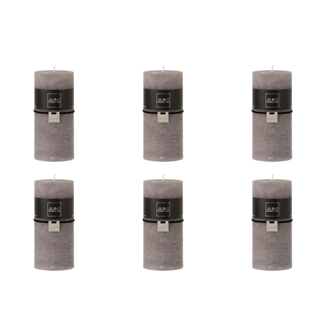 DUFTKERZE ZART - Grau - L - 52 Std. - 6er set - Greige, Paraffin (7/15cm) - J-Line