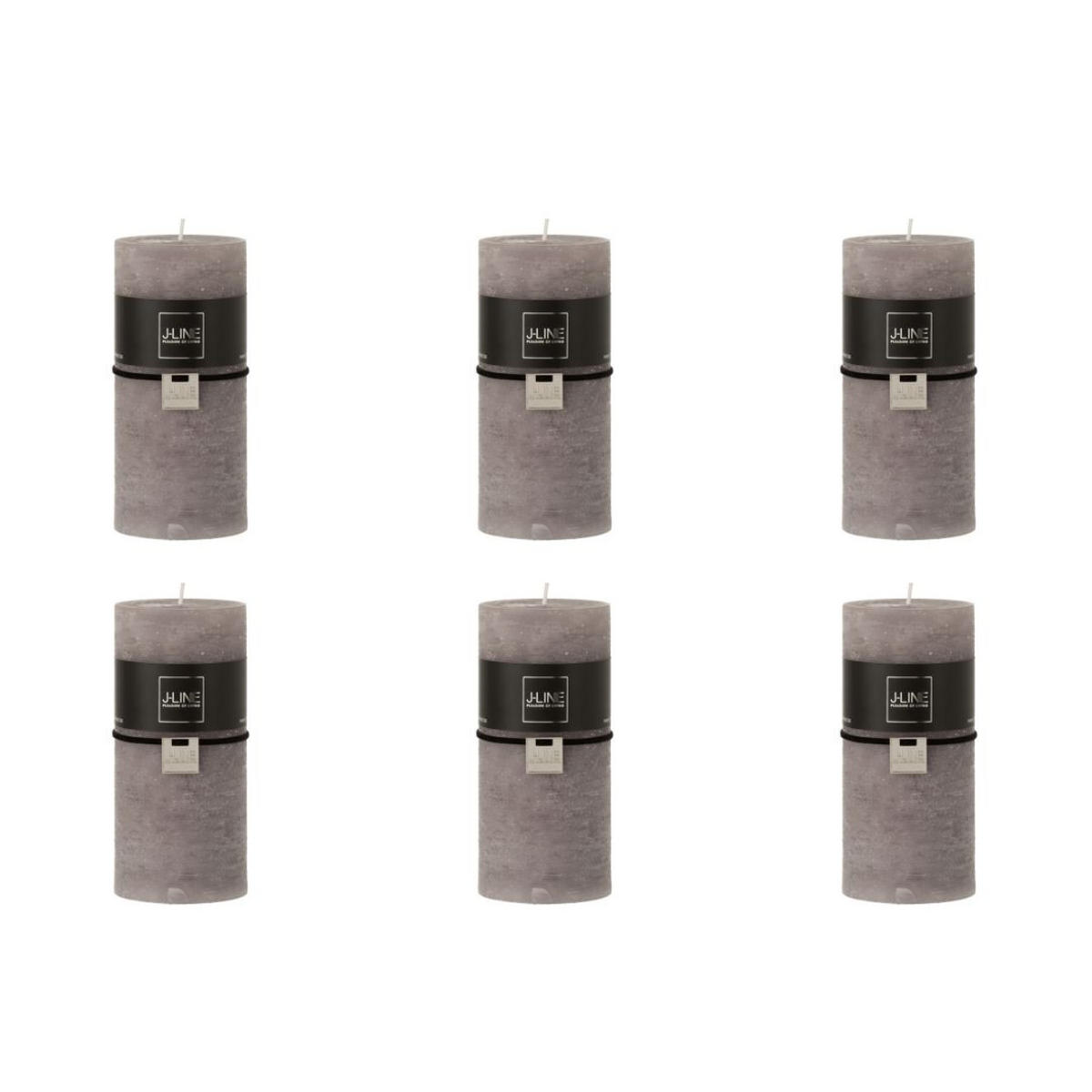 DUFTKERZE ZART - Grau - L - 52 Std. - 6er set - Greige, Paraffin (7/15cm) - J-Line