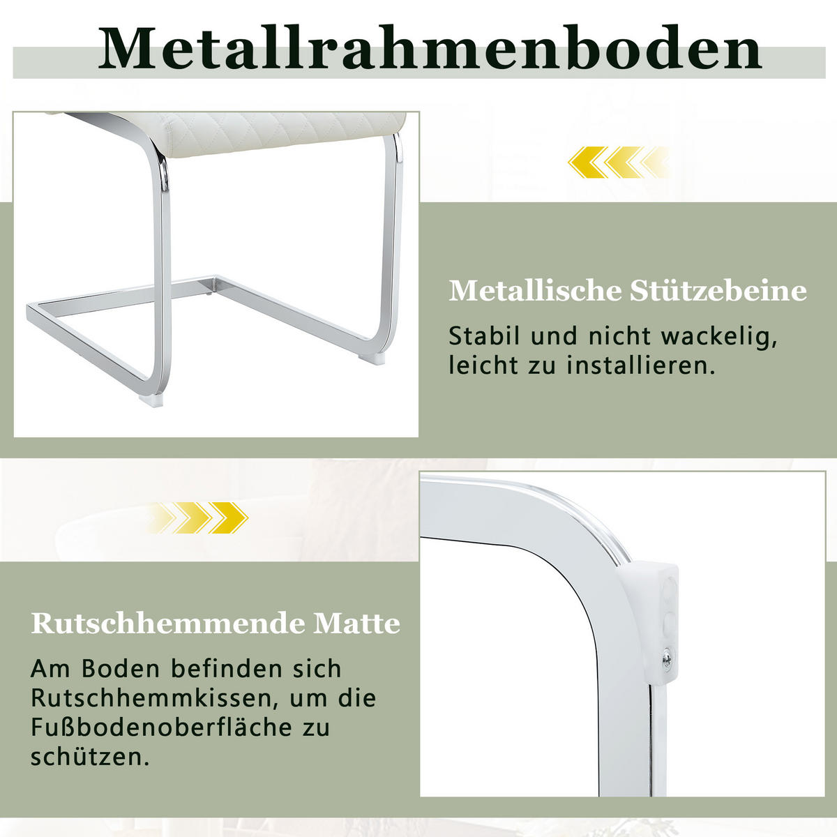 SCHWINGSTUHL DE-36563 2er-Set mit PU-Bezug und Metallrahmen Weiß - Weiß, Metall (63/100/43cm) - ComfortXL
