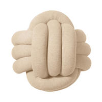 KNOTENKISSEN Strick Beige - Beige, Textil (40/40cm) - nordic coast company