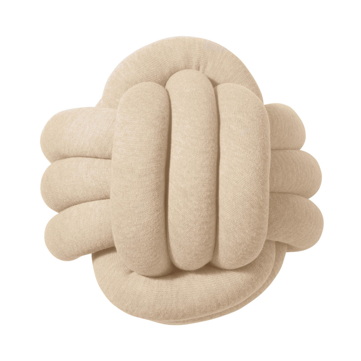 KNOTENKISSEN Strick Beige - Beige, Textil (40/40cm) - nordic coast company