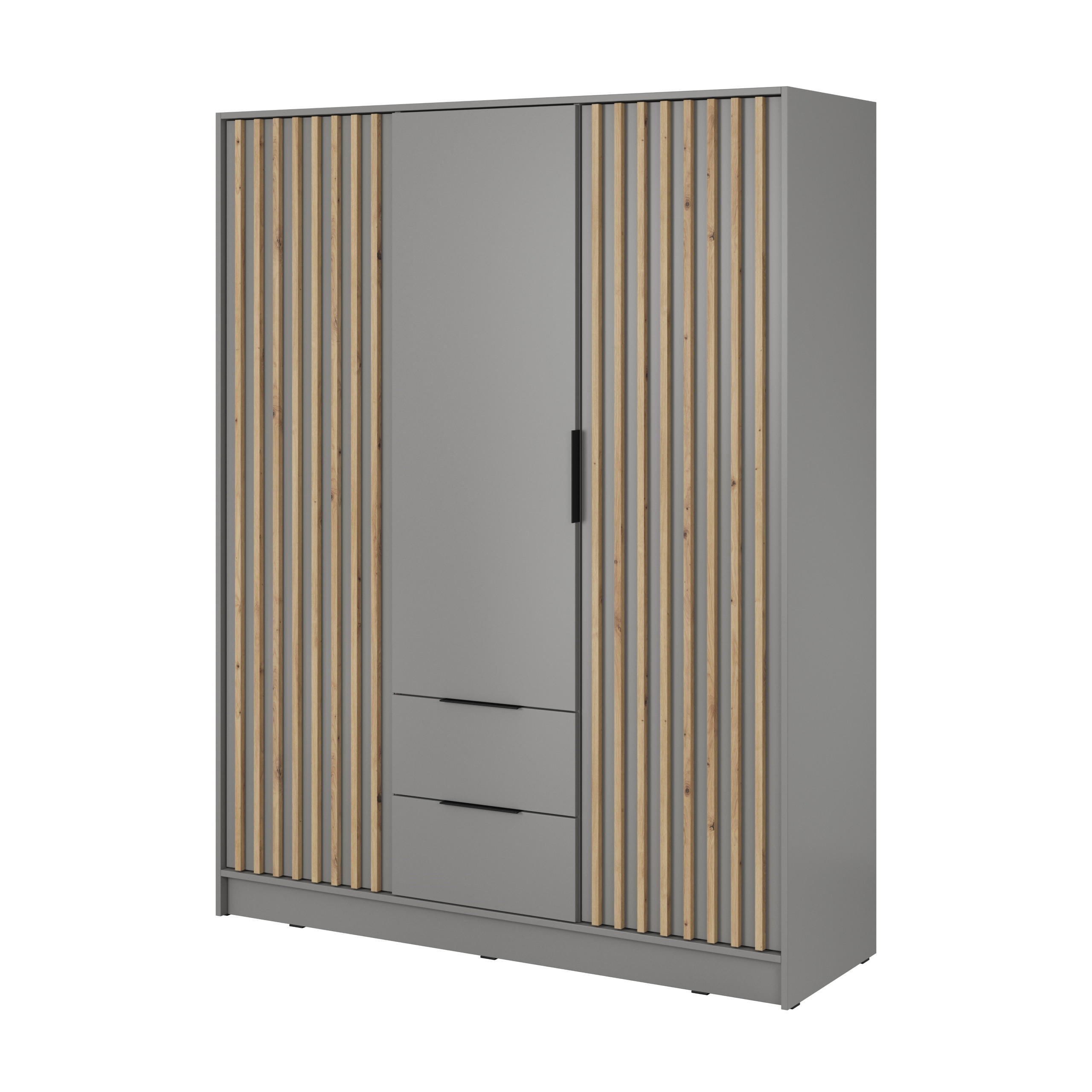 Masseno Drehtürenschrank Grau 155x200x51 cm
