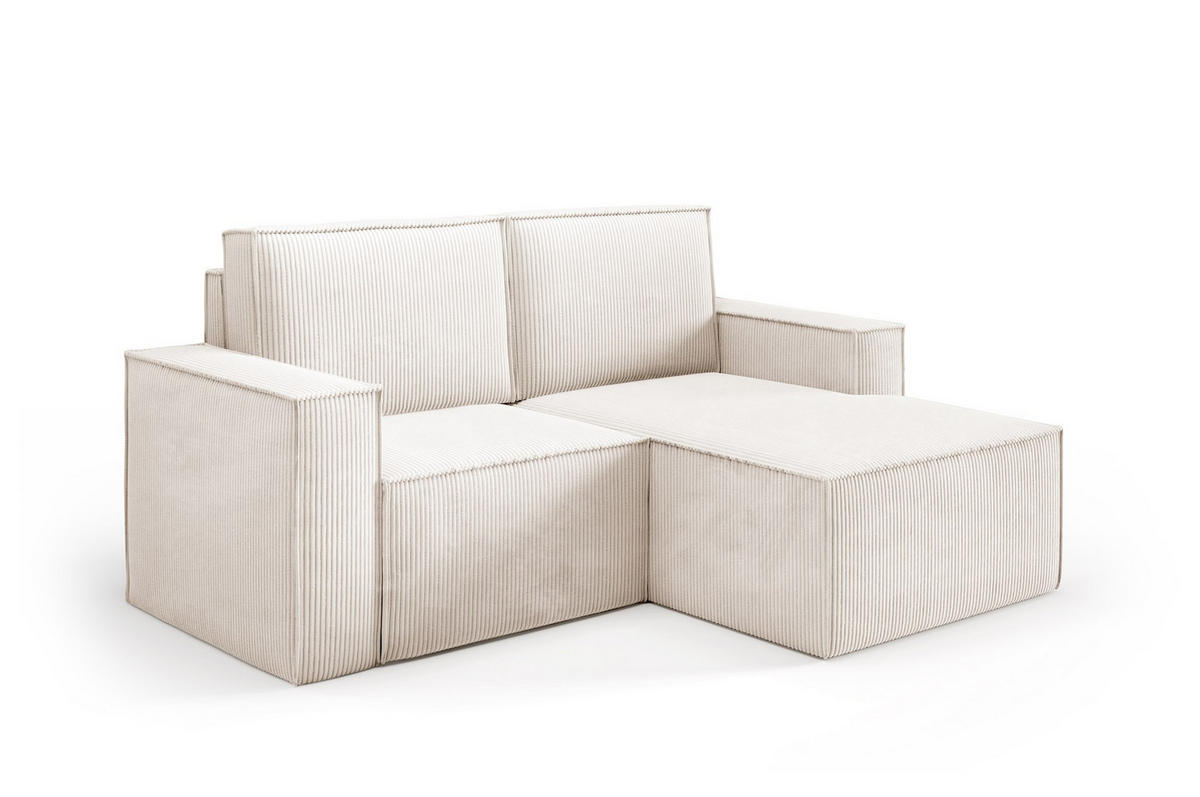 ECKSOFA Orto Beige, Zweisitzer Kordecksofa linke seite - Beige, Holzwerkstoff/Textil (180/141cm) - Bettso