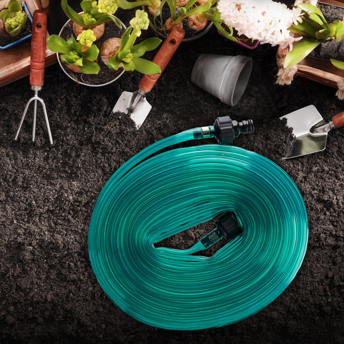 SCHLAUCHREGNER - Grün, Kunststoff (1500cm) - Relaxdays