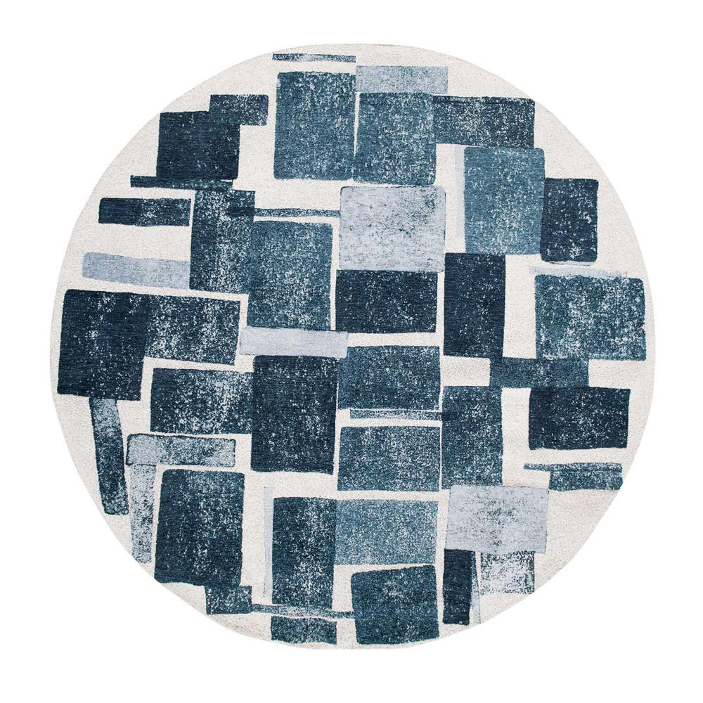 TEPPICH Ice Blue Craft 140/140 cm - Blau, Textil (140/140cm) - Louis De Poortere