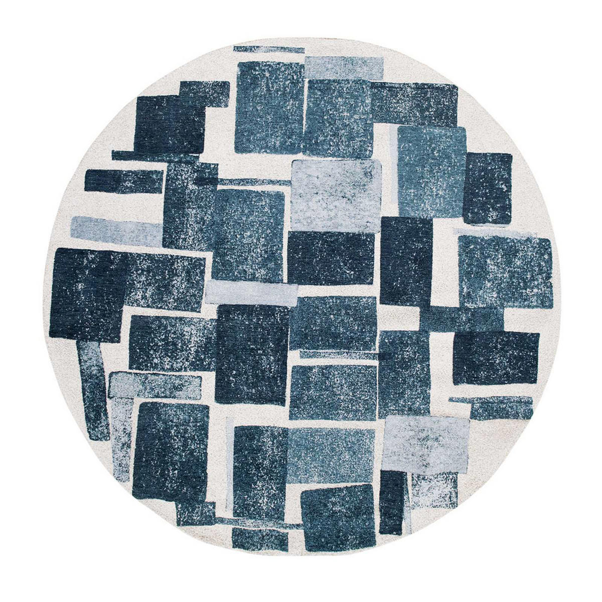 TEPPICH Ice Blue Craft 140/140 cm - Blau, Textil (140/140cm) - Louis De Poortere